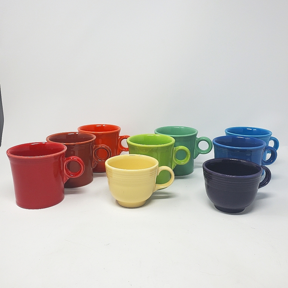 VTG Fiestaware Tea Cup/Mug Scarlet Paprika Yellow Plum, ONE ONLY